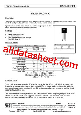 mk8494|mk484 datasheet.